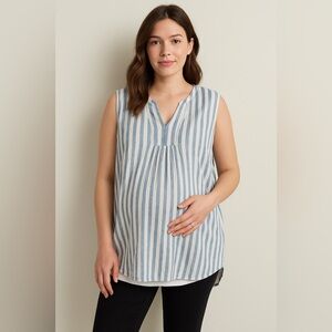 Siren Lily Striped Sleeveless Maternity Tank Top